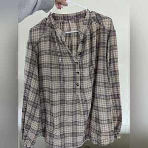 Free People Quarter Button Flannel